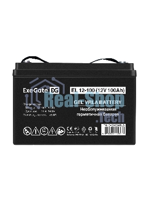 Гелевая аккумуляторная батарея ExeGate EL 12-100-М6 (12V 100Ah, болт М6)