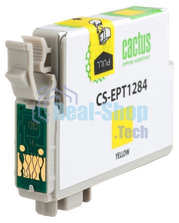 Картридж струйный Cactus CS-EPT1284 (T1284) желтый (7 мл) для Epson Stylus S22/S125/SX420/SX425/Office BX305