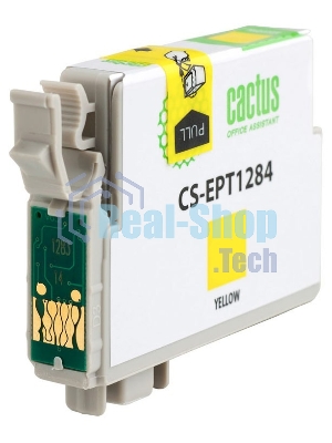 Картридж струйный Cactus CS-EPT1284 (T1284) желтый (7 мл) для Epson Stylus S22/S125/SX420/SX425/Office BX305