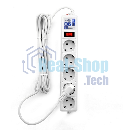 Сетевой фильтр Powercube SPG-B-15-WHITE 5 м (5 розеток) белый (коробка)