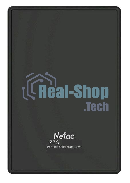 Внешний SSD Netac Z7S, 240 Gb, USB 3.2 Gen 2 Type-C, R/W 550/480, черный