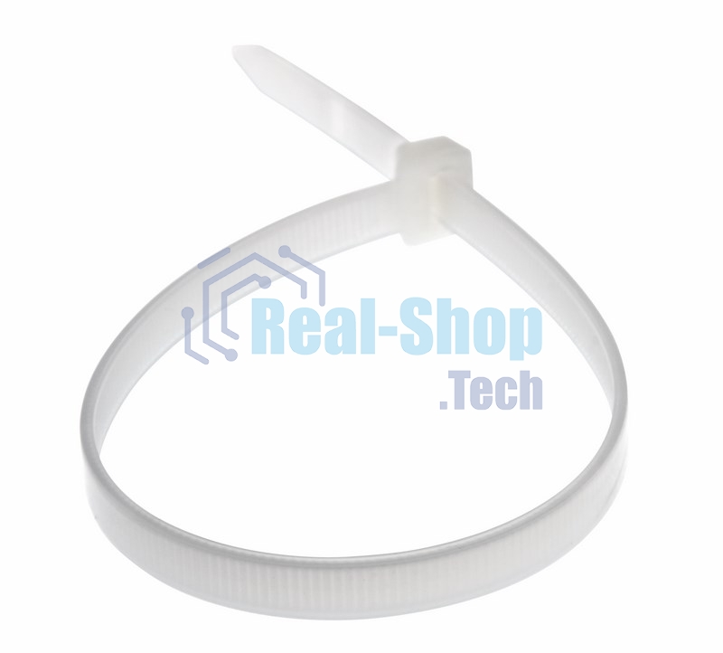 Хомут-стяжка кабельная нейлоновая Rexant 300 x7,6 мм, белая, упаковка 100 шт.