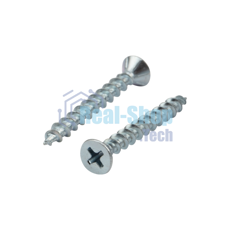 Саморез оконный Kranz острый, 4.1х35, белый цинк, короб (500 шт./уп.)