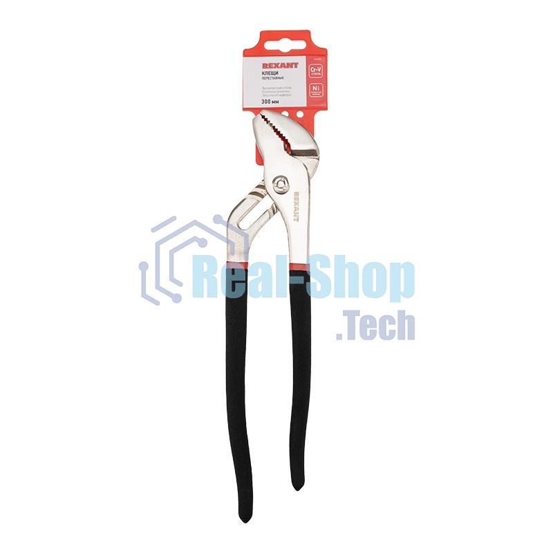 Клещи переставные Rexant 300 мм никелированные, обливные рукоятки