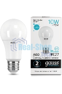 Лампа светодиодная Gauss Elementary 23220LED A60 E27 10W 4100K 1/40