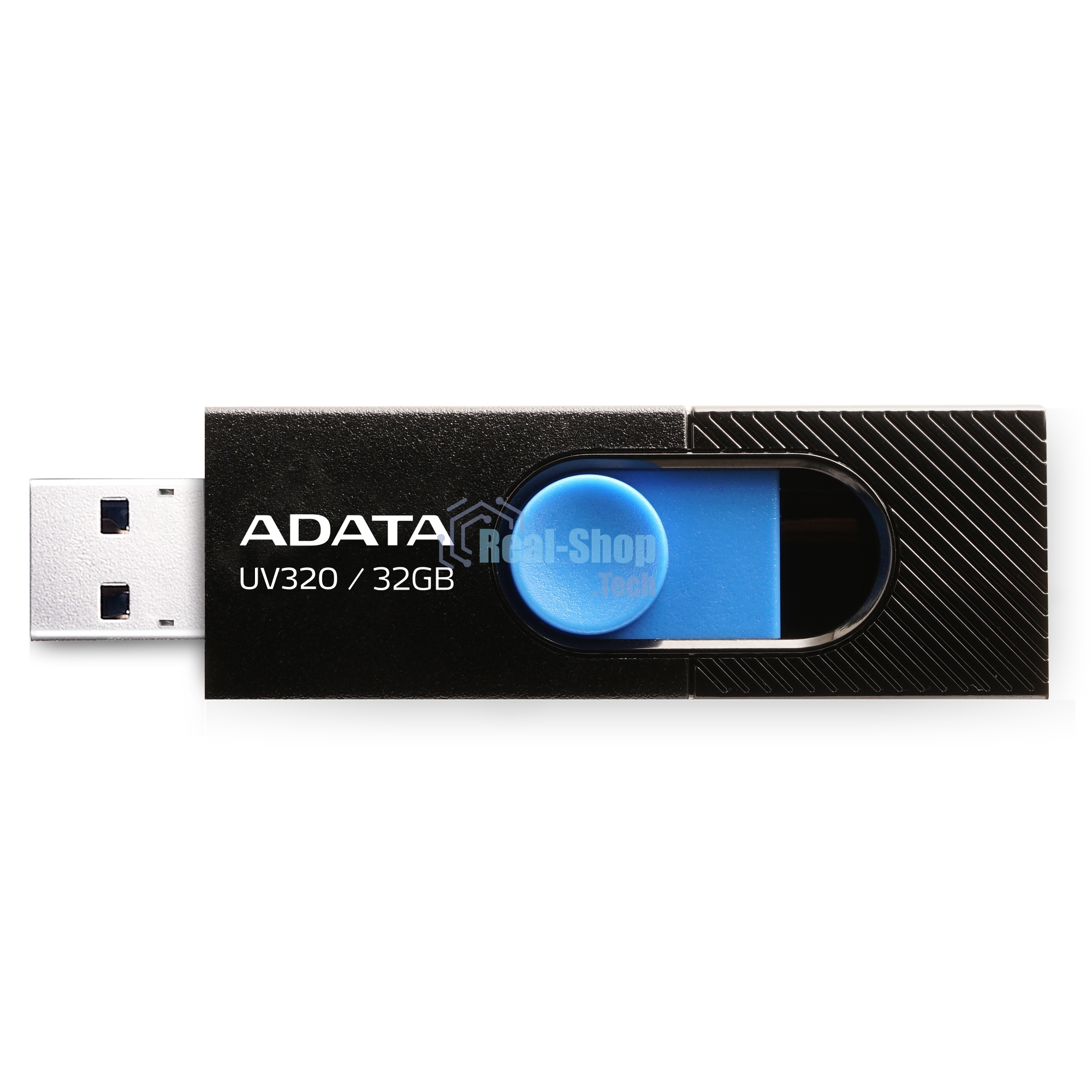 Флешка USB ADATA UV320 (AUV320-32G-RBKBL), 32Gb, USB 3.2 Gen 1, R/W 100/30, черный/голубой