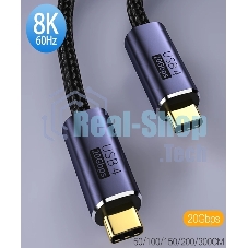 Кабель USB4 Type-C на Type-C Thunderbolt 3, PD 100W 1м