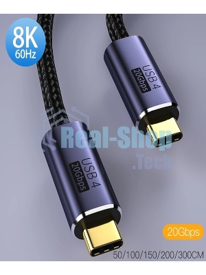 Кабель USB4 Type-C на Type-C Thunderbolt 3, PD 100W 1м