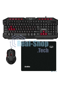 Комплект клавиатура + мышь SVEN GS-9200 игровые клавиатура, мышь и коврик