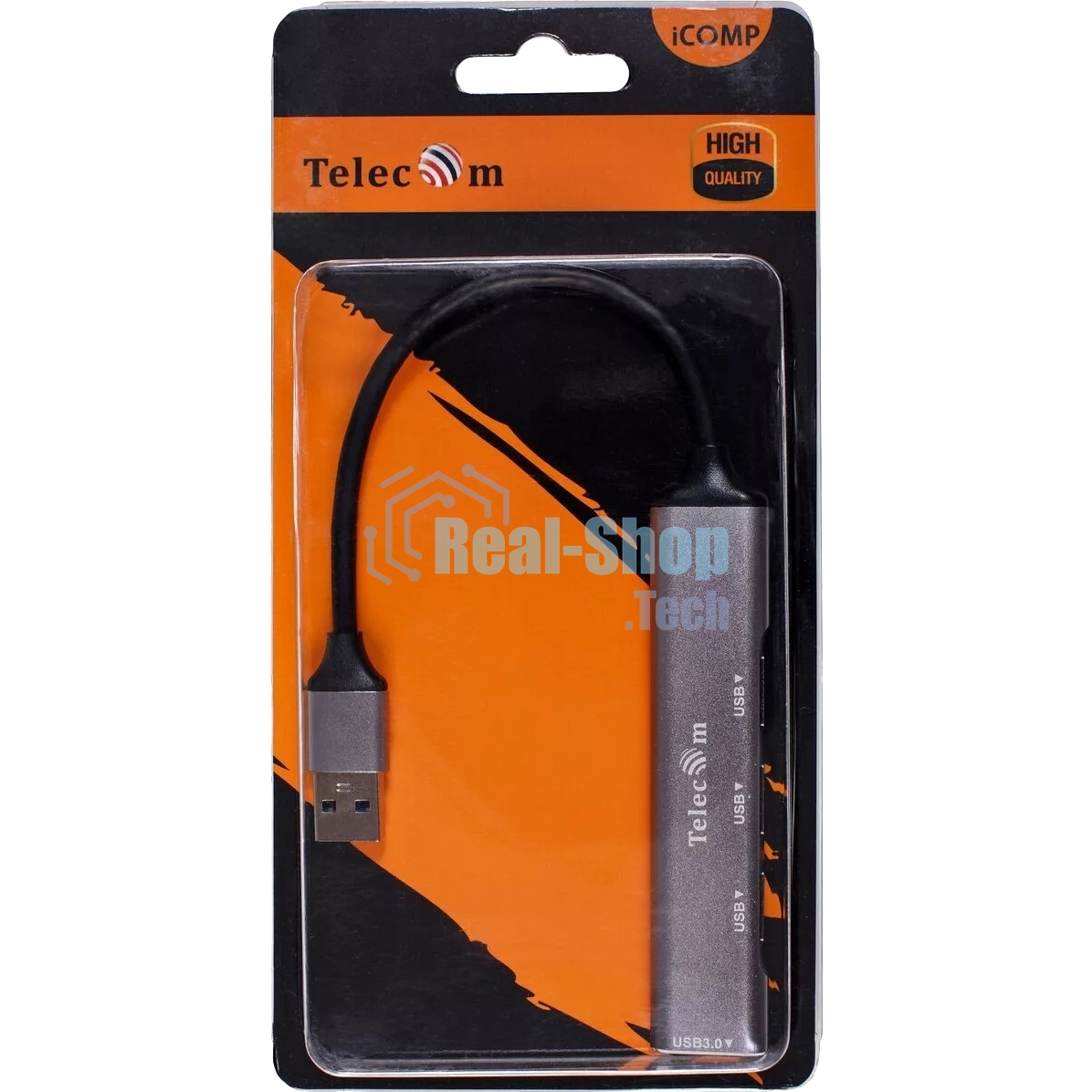 Переходник USB 3.0 -->USB3.0+3 USB2.0, Aluminum Shell, 0.2м Telecom TA308U