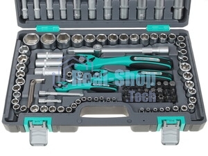 Набор инструментов Stels 141141/4'' 3/8'' 1/2'' cr-v s2 усиленный кейс 151 предм.
