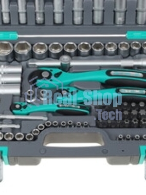 Набор инструментов Stels 141141/4'' 3/8'' 1/2'' cr-v s2 усиленный кейс 151 предм.