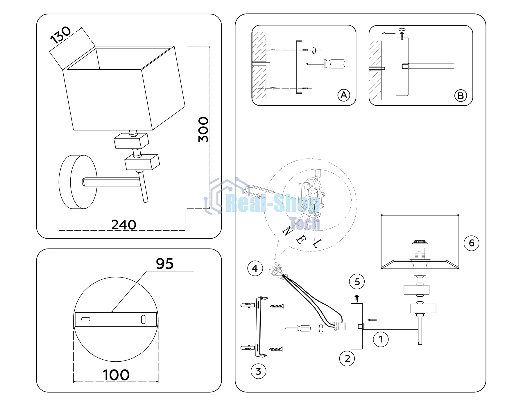 Настенный светильник Ambrella light LH71335 CGD золото E14 max 40W 240*130*300