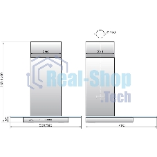 Вытяжка каминная Elikor Кристалл 60Н-430-К3Д нерж/тонир, 59 см, 430 куб. м/ч, 54 дБ