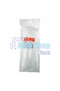 Хомут-стяжка кабельная нейлоновая Rexant 300 x7,6 мм, белая, упаковка 100 шт.