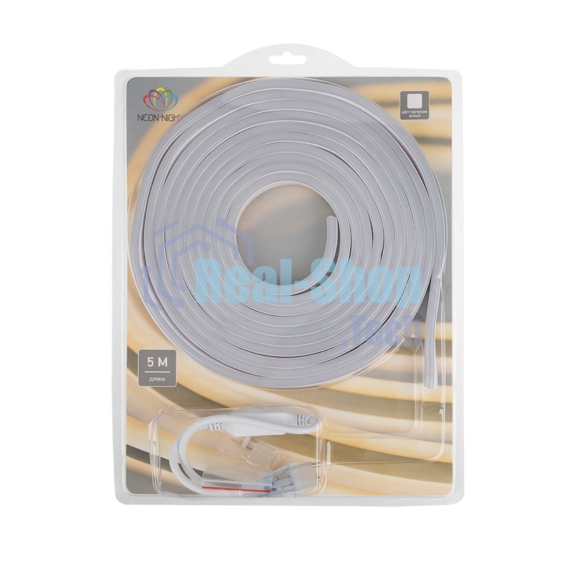 Гибкий неон Neon-night LED SMD 8х16 мм, двухсторонний, белый, 120 LED/м, 5 м