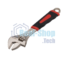 Разводной ключ Rexant 200 мм никелированный, двухкомпонентная рукоятка