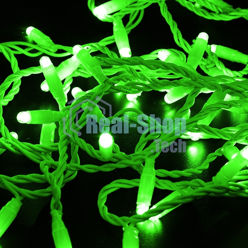 Гирлянда Neon-night Нить 10м, с эффектом мерцания, белый ПВХ, 24В, зеленый