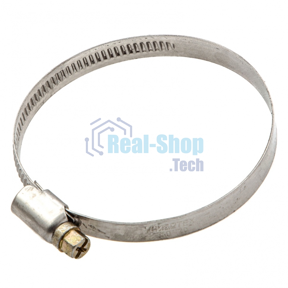 Хомуты Сибртех нержав. сталь, стандартное болтовое крепление 50-70 мм, ширина 9 мм, 50 шт. 47584
