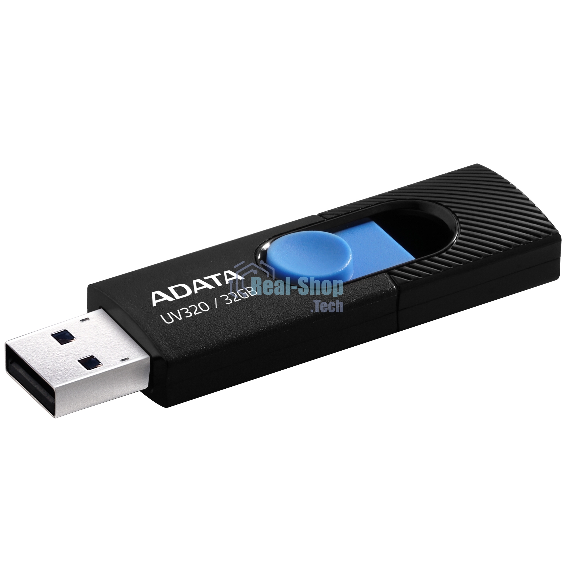 Флешка USB ADATA UV320 (AUV320-32G-RBKBL), 32Gb, USB 3.2 Gen 1, R/W 100/30, черный/голубой