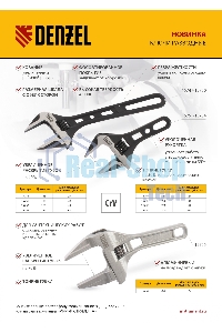 Ключ разводной Denzel 115 мм, CrV, кованый, укороченная рукоятка
