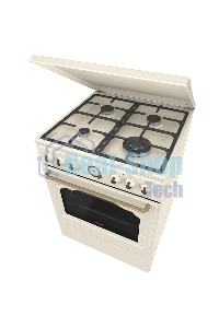 Плита комбинированная Gorenje GKS6C71CLI бежевый, конфорок 4 газовых, духовка 71 л, 60 см x 85 см x 60 см