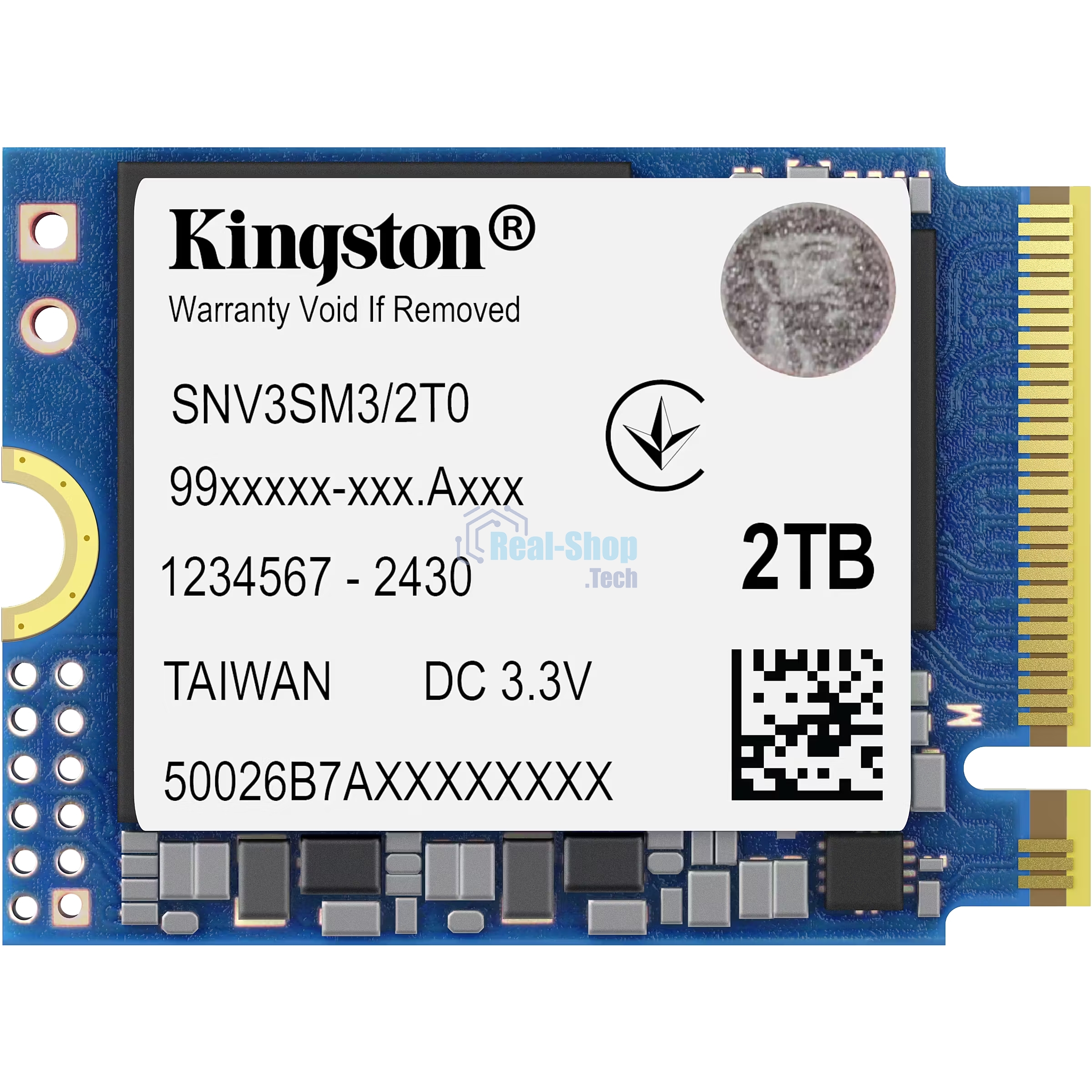 Накопитель SSD Kingston NV3, 2000Gb, M.2(22x30мм), NVMe, PCIe 4.0 x4, 3D TLC, R/W 6000/5000Mb/s, TbW 640, DWPD 0.2 (60 мес)