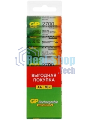 Аккумулятор GP 270AAHCRGY-CRB10 AA NiMH 2700mAh (10шт) спайка
