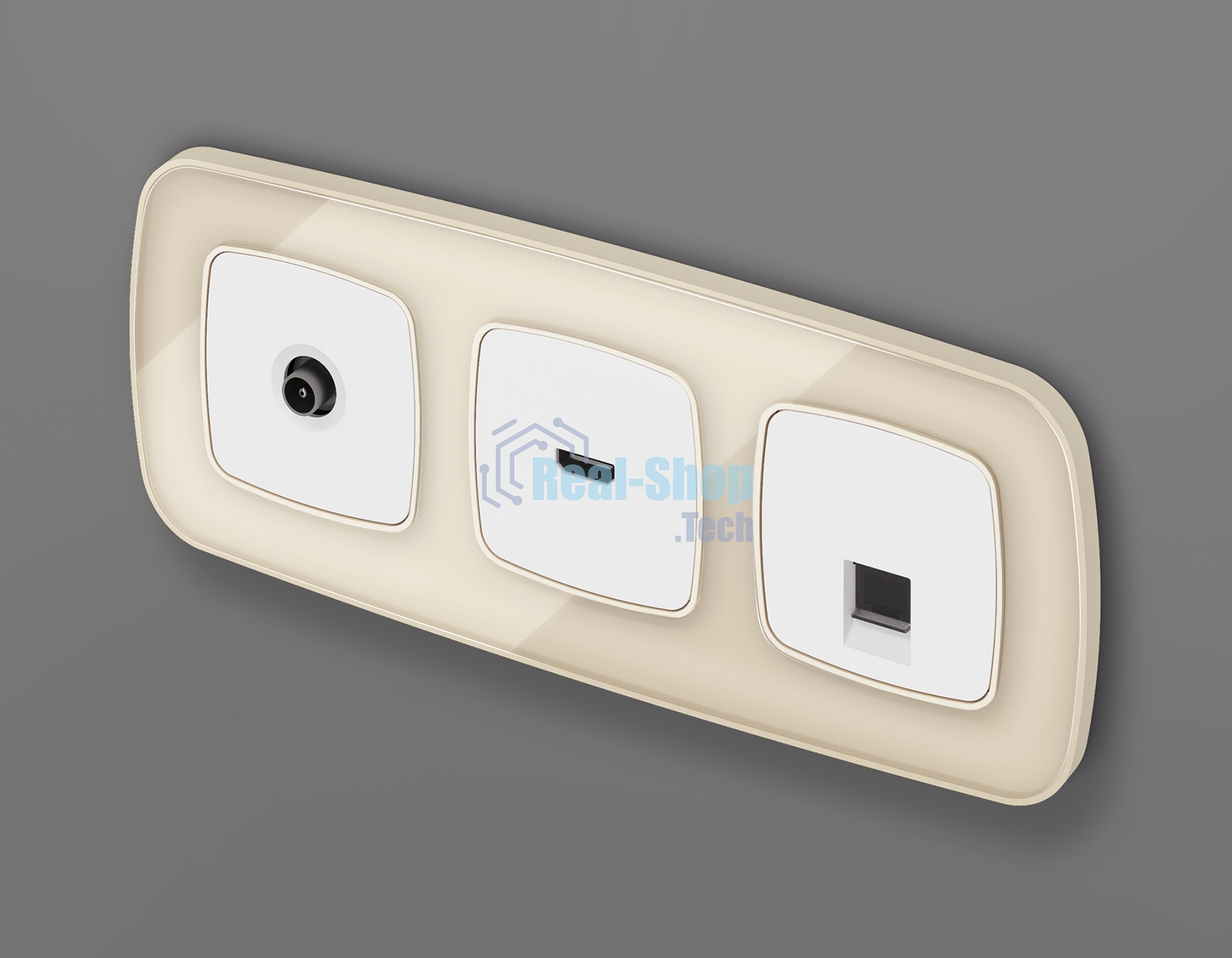 Комплект механизма компьютерной розетки RJ-45 экранированной с автоматической защитной шторкой OMEGA Белый матовый QUANT (OP1320, VM185) MO132005