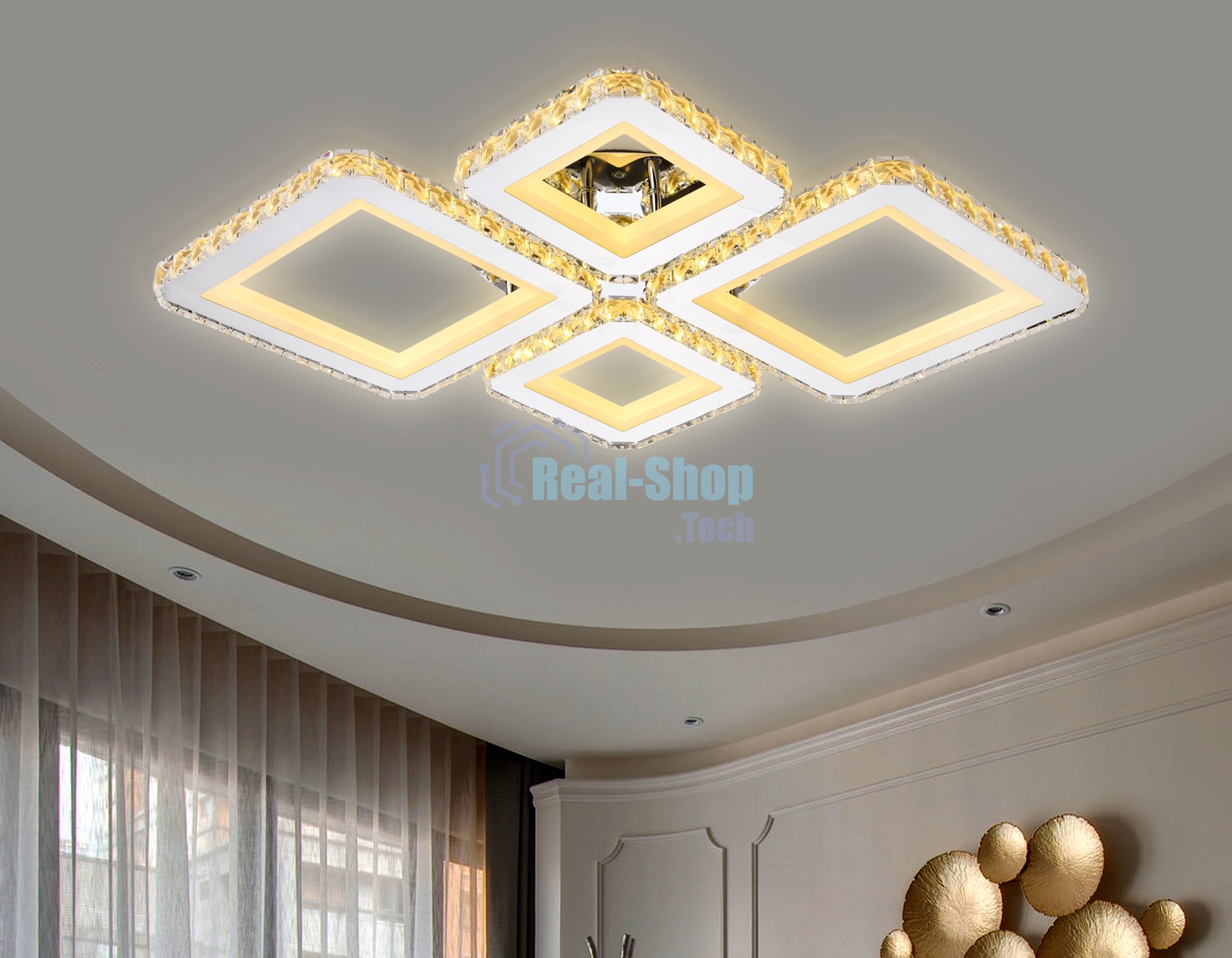 Потолочный светодиодный светильник Ambrella light FA1726/4 CH хром 3000K/4200K/6400K 108W 690*550*100 (ПДУ РАДИО 2.4G)