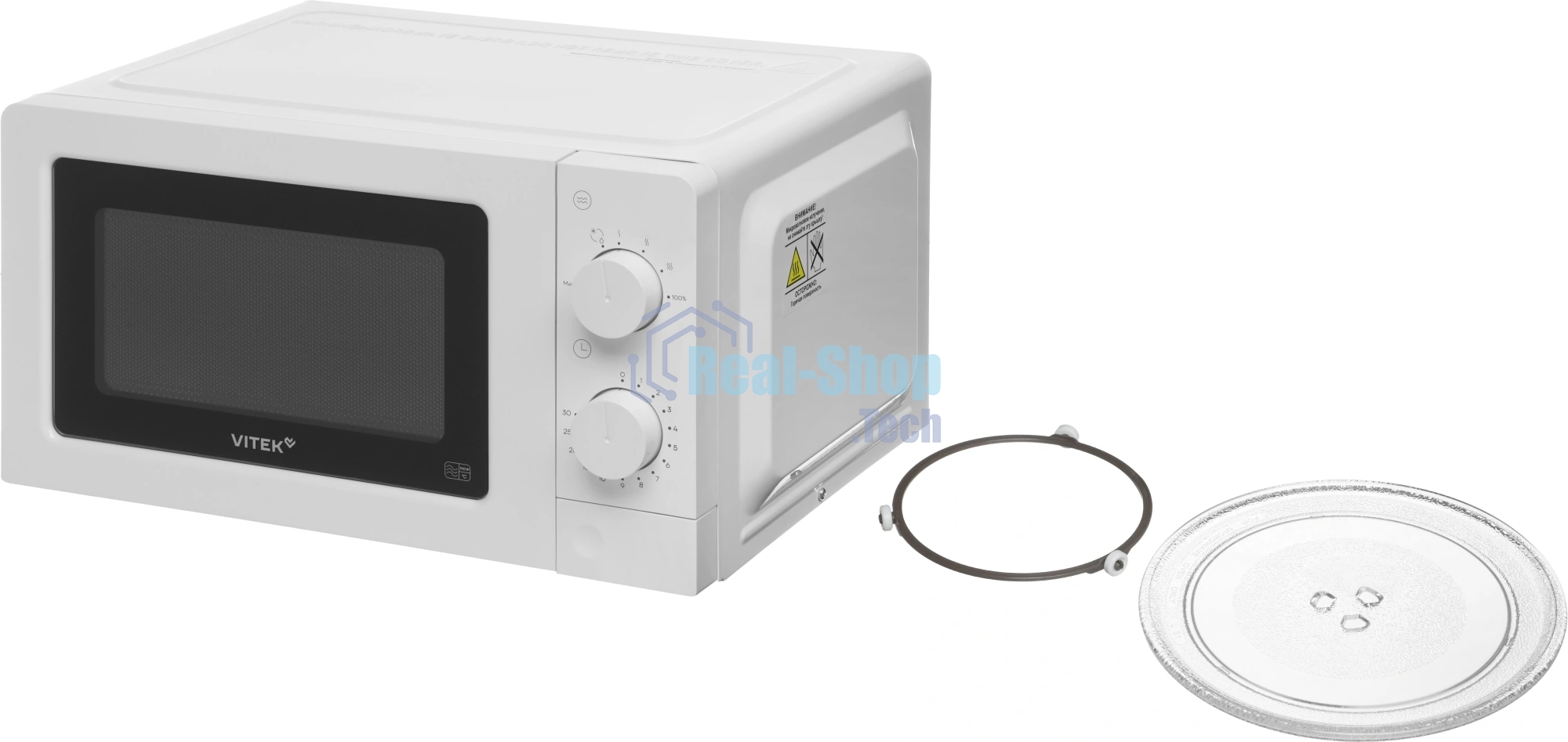 Микроволновая печь Vitek VT-MW0820 белый, 20 л, 700 Вт, переключатели - поворотный механизм