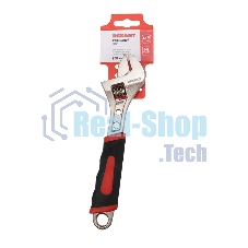 Разводной ключ Rexant 200 мм никелированный, двухкомпонентная рукоятка