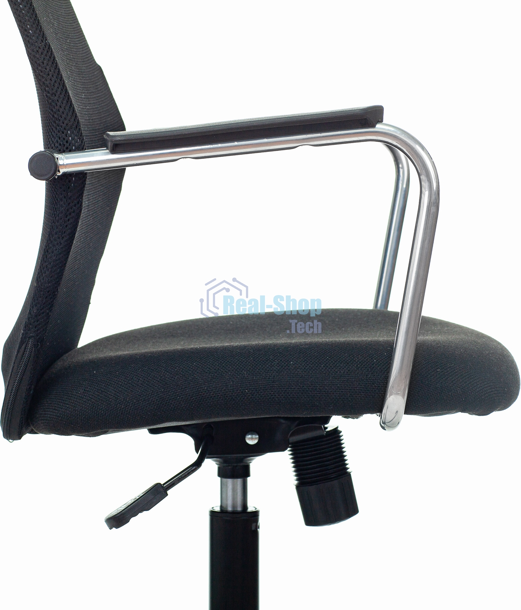 Кресло компьютерное Бюрократ KB-5M TW-01 3C11 черный, сетка/ткань, с подголов. крестовина металл хром