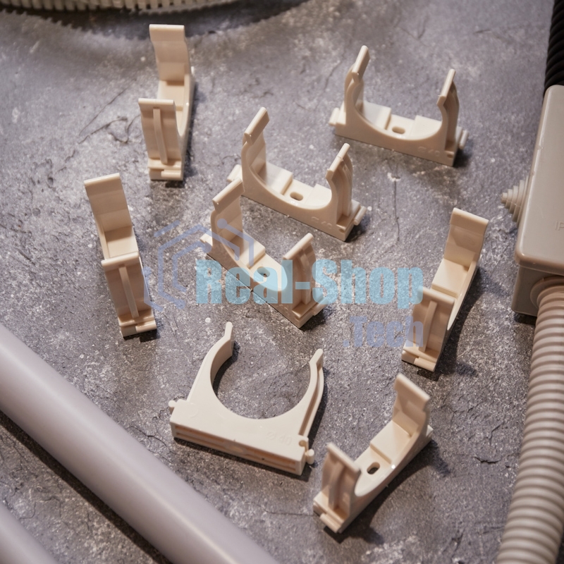 Крепеж-клипса для монтажного пистолета Rexant Ø 40 мм, белая (25 шт/уп)