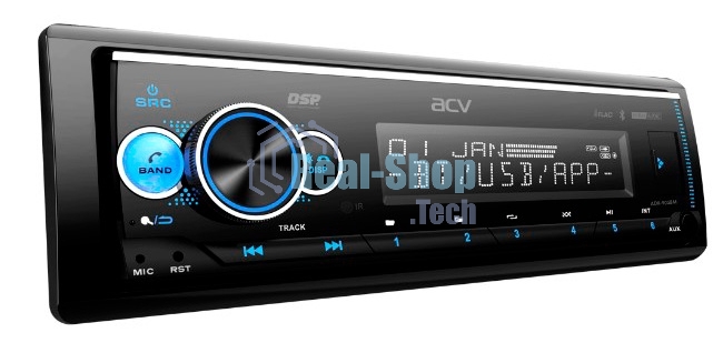 Автомагнитола ACV ADX-903BM, 1 DIN, Bluetooth, USB Type-A, AUX, пульт ДУ