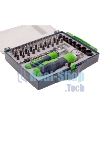 Набор отверток Сибртех отвертки реверсиные с набором бит торцевых головок 61 предметов crv