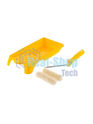 Малярный набор Сибртех для работ с лаками: кювета 150 мм х 290 мм и мини-валик 110 мм