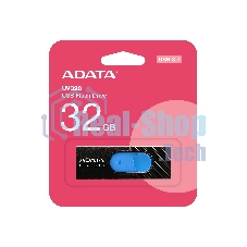 Флешка USB ADATA UV320 (AUV320-32G-RBKBL), 32Gb, USB 3.2 Gen 1, R/W 100/30, черный/голубой