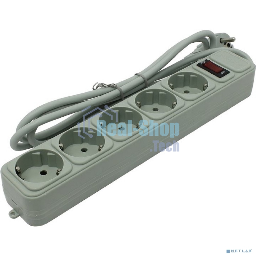 Сетевой фильтр ExeGate EX266862RUS SP-5-1.5G (5 розеток, 1.5 м, евровилка, светло-серый)