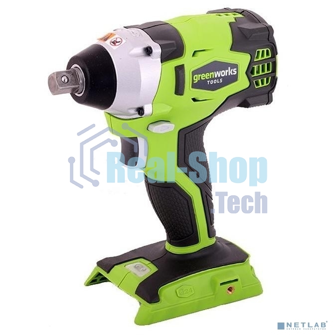 Гайковерт ударный аккумуляторный GreenWorks GD24IW400 24В, без АКБ и ЗУ (3802907)