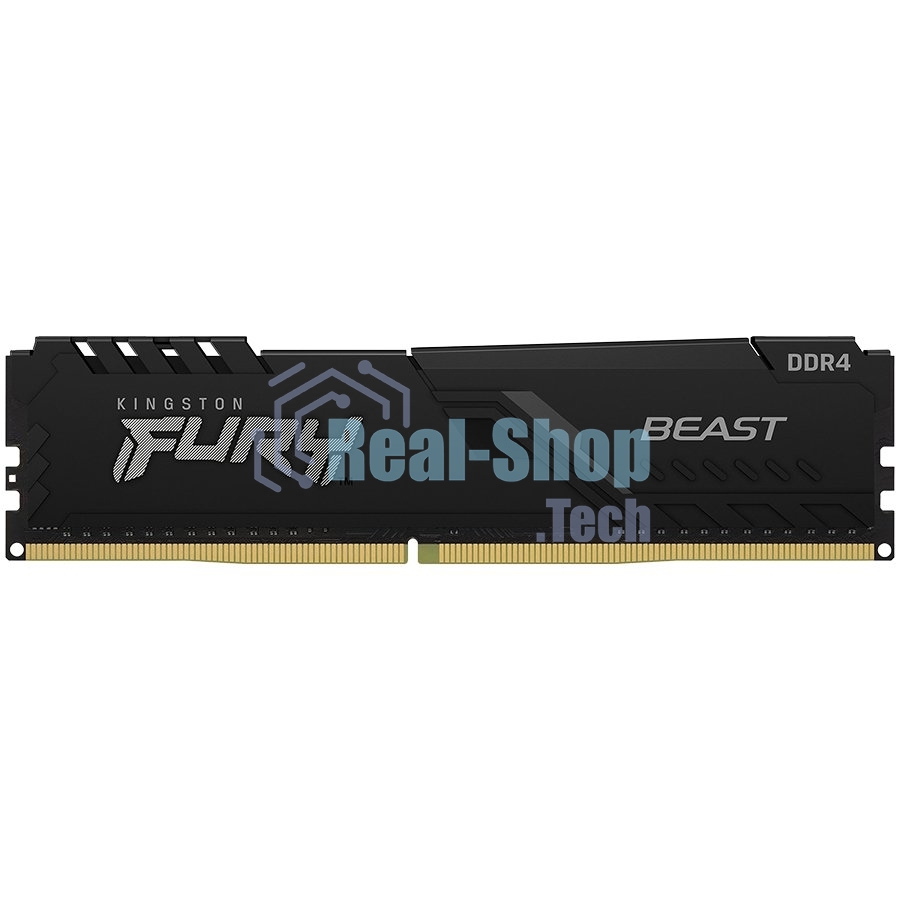 Оперативная память Kingston Fury Beast, 8GB (1x8GB), DDR4, 3200MHz, CL16, DIMM, с радиатором, черный