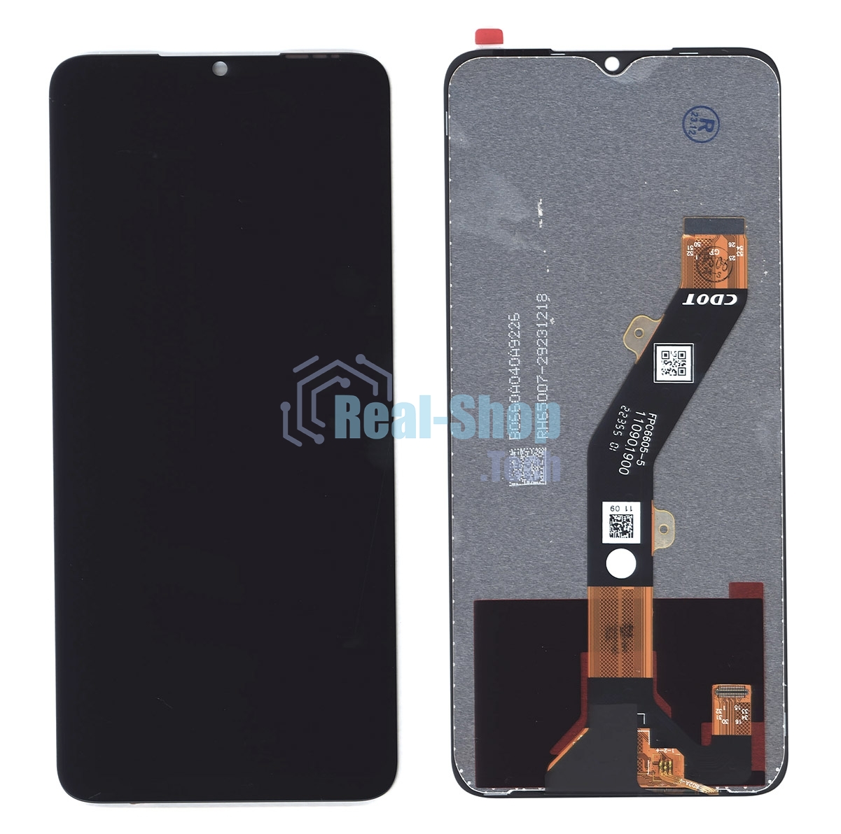 Дисплей для Tecno Spark 10 4G (Kl5q), Spark 10C (Kl5m) в сборе с тачскрином черный