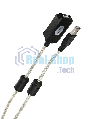 Кабель-адаптер VCOM VUS7049-25M USB2.0-repeater, удлинительный активный Am-->Af 25м