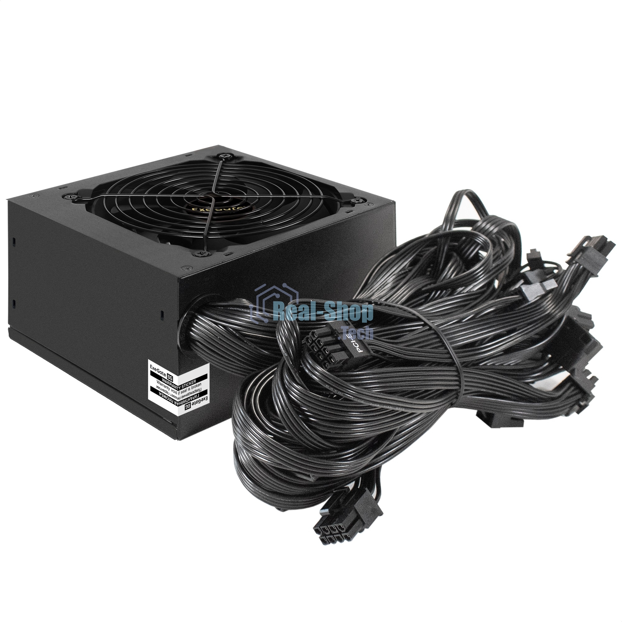 Блок питания 750W ExeGate 80 PLUS Bronze 750PPH-S-OEM (ATX, APFC, SC, КПД 89% (80 PLUS Bronze), 12cm fan, 24pin, 2x(4+4)pin, 4xPCI-E, 8xSATA, 4xIDE, кабель 220V 1,8м с защитой от выдергивания, black, RTL)