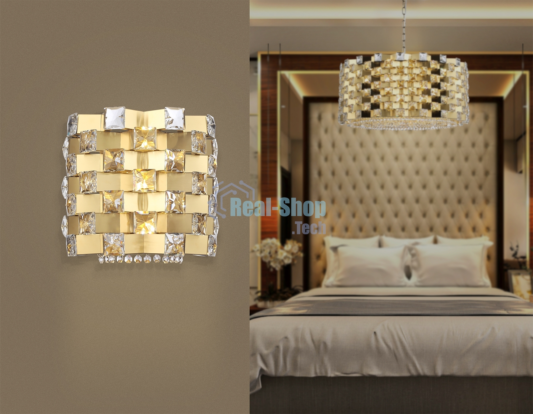 Настенный светильник Ambrella light LH41014/2 BS/CL латунь/прозрачный E14*2 max 40W 300*190*270