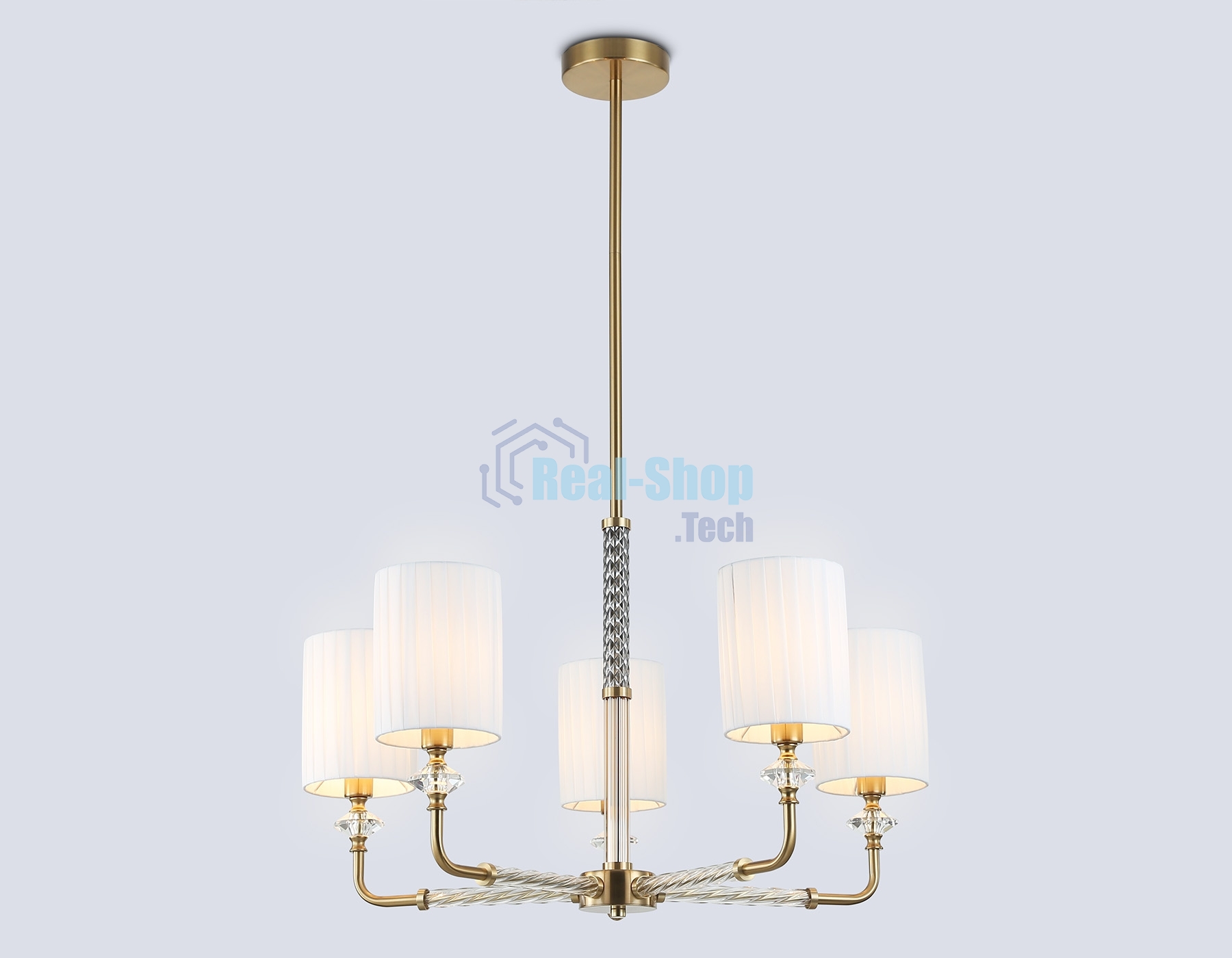 Люстра Ambrella light LH71500/5 BS/FR латунь/белый матовый E14*5 max 40W D680*640