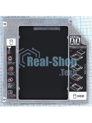 Переходник дополнительного HDD кредл в отсек CD/DVD SATA 12.7 мм