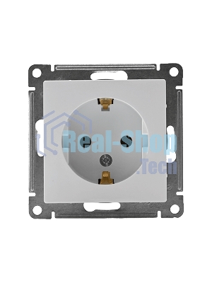 Механизм розетки 1-м СП AtlasDesign с заземл. 16А белый, SchE ATN000143
