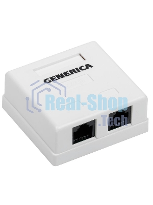Розетка инф. настенная RJ45 кат. 5Е UTP 2 порта | CS2-1C5EU-22-G | GENERICA