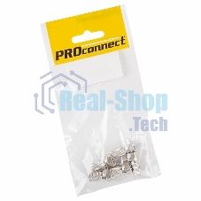 Разъем антенный на кабель PROconnect, штекер F для кабеля SAT (с резиновым уплотнителем), (5шт.) (пакет)